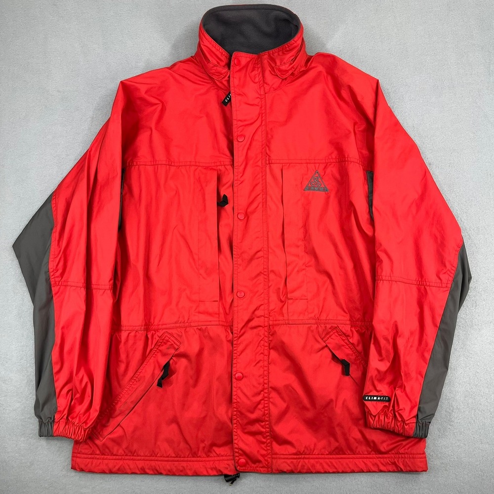Nike ACG Windbreaker Jacket Mens Medium Red Grey Vintage‎ Vtg Y2K